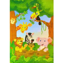 Madagaszkár gyerekszőnyeg 160 x 240 cm zöld állatos