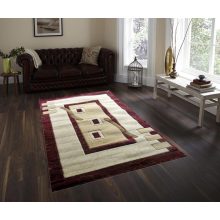 Fidenza Nyírt Bézs Bordó szőnyeg 80 x 150 cm