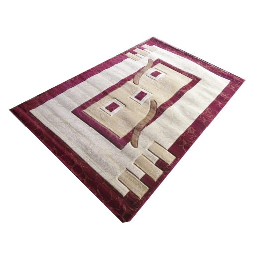 Fidenza Nyírt Bézs Bordó szőnyeg 80 x 150 cm