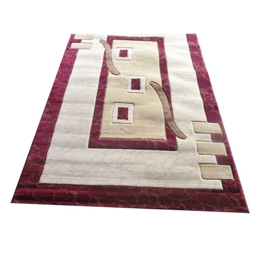 Fidenza Nyírt Bézs Bordó szőnyeg 80 x 150 cm