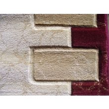 Fidenza Nyírt Bézs Bordó szőnyeg 80 x 150 cm