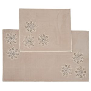   Cipora Ekrü Fürdőszoba Szőnyeg Szett Kádkilépő Prémium