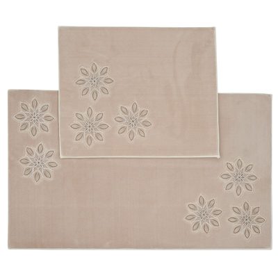   Cipora Ekrü Fürdőszoba Szőnyeg Szett Kádkilépő Prémium