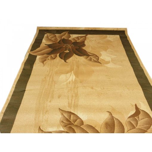 Császár vastag virágmintás szőnyeg bézs barna zöld 80 x 150 cm