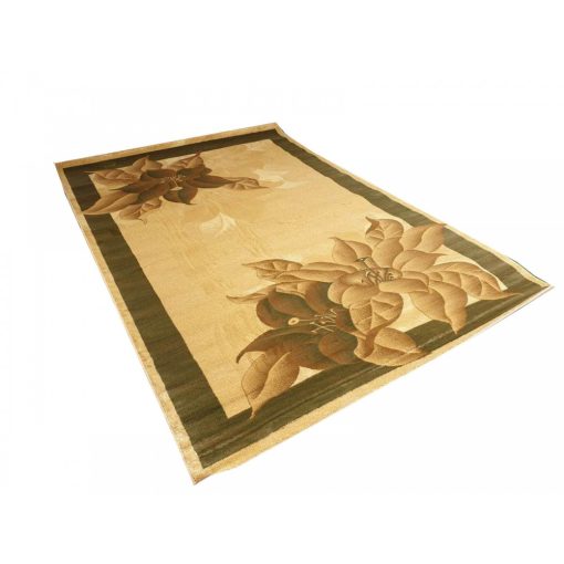 Császár vastag virágmintás szőnyeg bézs barna zöld 80 x 150 cm