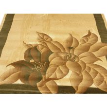 Császár vastag virágmintás szőnyeg bézs barna zöld 80 x 150 cm