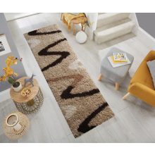 Lacrima Bézs Barna Shaggy Futó Szőnyeg 80 x 300 cm