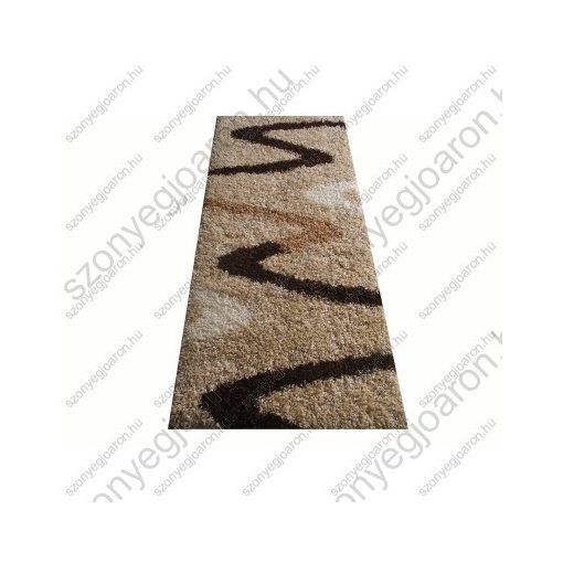 Lacrima Bézs Barna Shaggy Futó Szőnyeg 80 x 300 cm