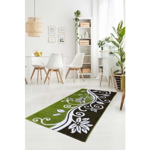 Miranda Nyírt Zöld Inda mintás szőnyeg 150 x 230 cm