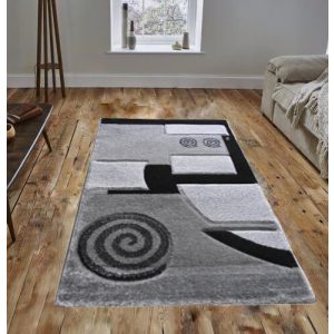 Cleto Szürke Fekete Dombor Nyírt szőnyeg 150 x 230 cm