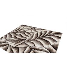 Denton Modern Shaggy Szőnyeg 200 x 280 cm barna krém faleveles minta