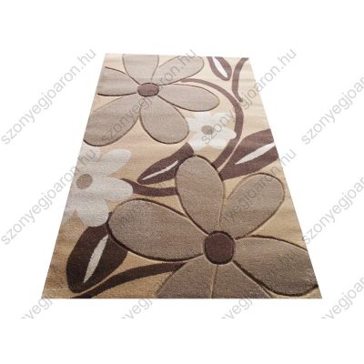 Dóri Nyírt Barna Nagy Virágos Futószőnyeg 80 x 300 cm