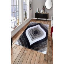 Dolle Modern Shaggy Szőnyeg Fekete Szürke 150 x 230 cm