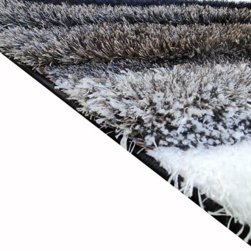 Dolle Modern Shaggy Szőnyeg Fekete Szürke 150 x 230 cm