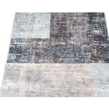 Dolomit modern nappali szőnyeg kockás bézs kék szürke 150 x 230 cm