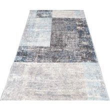 Dolomit modern nappali szőnyeg kockás bézs kék szürke 150 x 230 cm