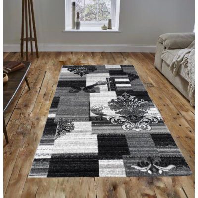 Manado fehér szürke fekete nyírt szőnyeg 150 x 230 cm