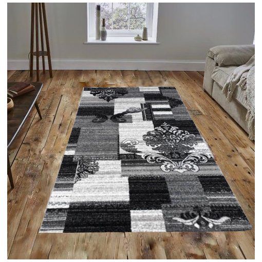 Manado fehér szürke fekete nyírt szőnyeg 150 x 230 cm