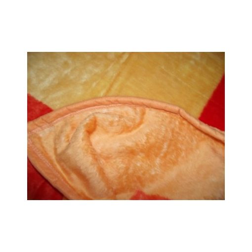 Leontina Narancs Kockás Ágytakaró, Pléd 150 x 200 cm