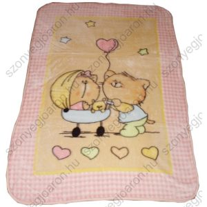 Cicó Micó Fehér - Rózsaszín gyerek Ágytakaró - Pléd 100 x 140 cm