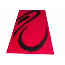 Ancilla Tűzpiros Fekete Shaggy Szőnyeg 80 x 150 cm