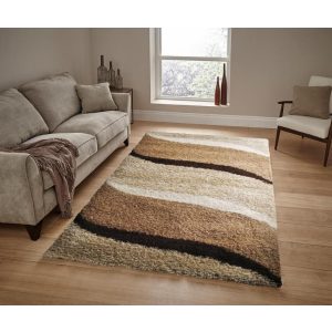 Forte vastag Krém-Barna Shaggy szőnyeg 80 x 150 cm