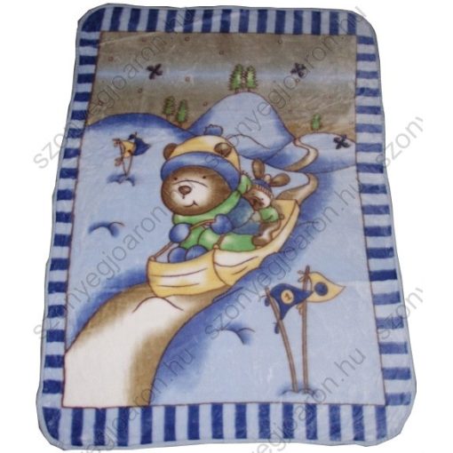Fickó & Muszkó Kék - Fehér gyerek Ágytakaró - Pléd 100 x 140 cm