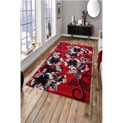 Eliska modern piros szőnyeg 150 x 230 cm virágmintás