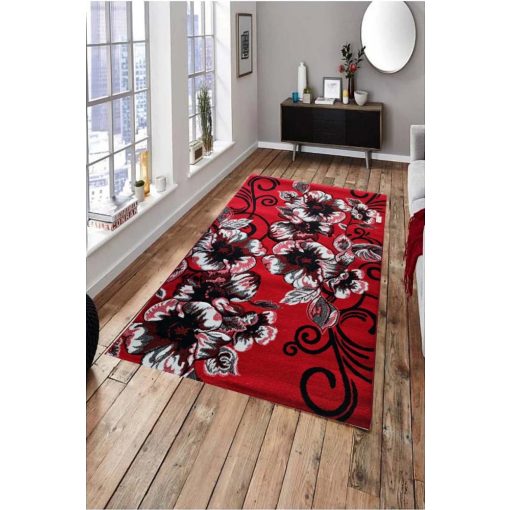 Eliska modern piros szőnyeg 150 x 230 cm virágmintás
