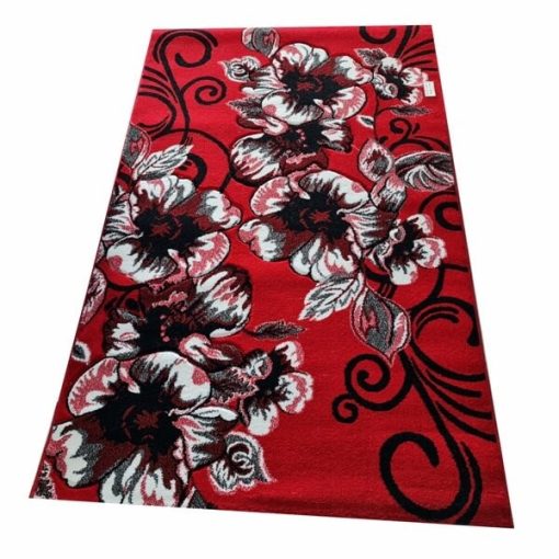 Eliska modern piros szőnyeg 150 x 230 cm virágmintás