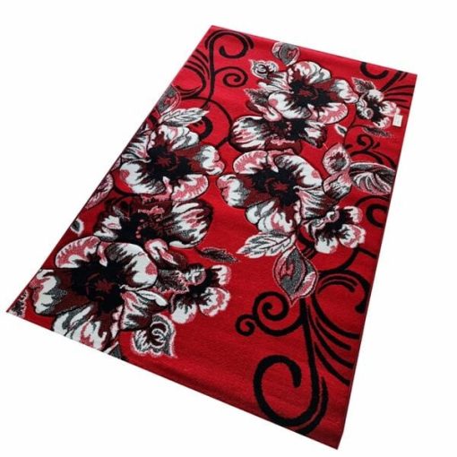 Eliska modern piros szőnyeg 150 x 230 cm virágmintás