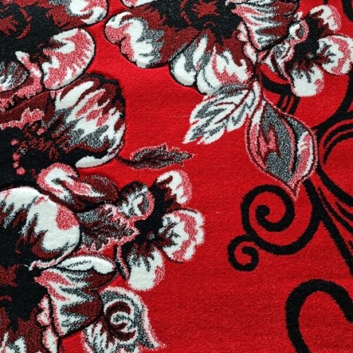Eliska modern piros szőnyeg 150 x 230 cm virágmintás