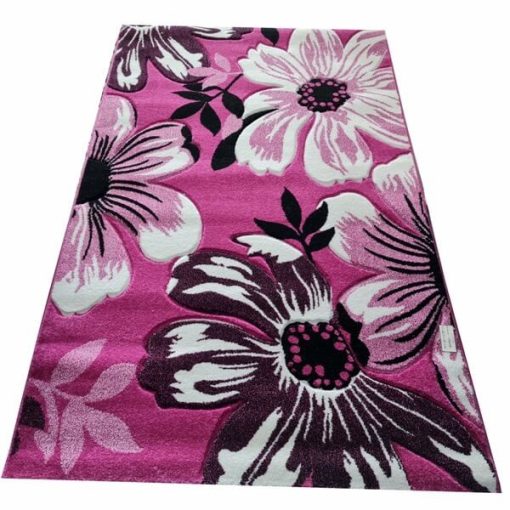 Erzsébet modern szőnyeg rózsaszín 200 x 300 cm virágmintás