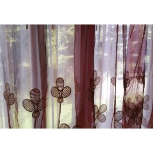 Bordó piros Organza kész Függöny Csíptetős +Bújtatós