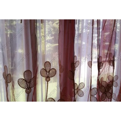 Bordó piros Organza kész Függöny Csíptetős +Bújtatós