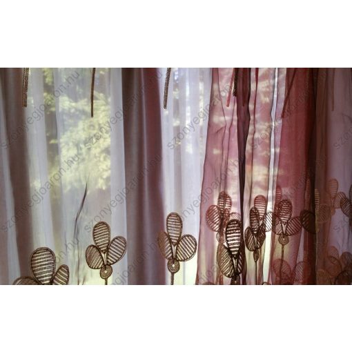 Bordó piros Organza kész Függöny Csíptetős +Bújtatós