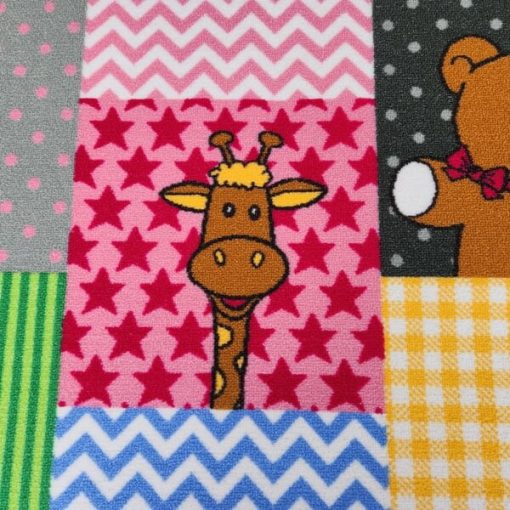 Angelina Gyerekszőnyeg állatos 200 x 200 cm rózsaszín