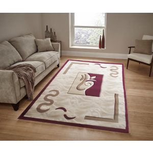 Öpusz Vastag szőnyeg bézs-bordó 125x200