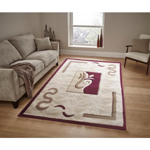 Öpusz Vastag szőnyeg bézs-bordó 125x200