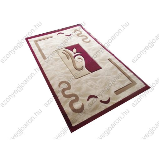 Öpusz Vastag szőnyeg bézs-bordó 125x200