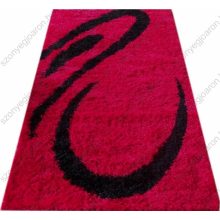 Anika Tűzpiros Fekete Shaggy szőnyeg 125 x 200 cm