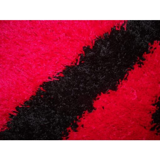 Anika Tűzpiros Fekete Shaggy szőnyeg 125 x 200 cm