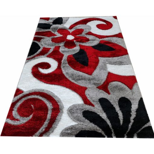 Geréb puha shaggy szőnyeg 80 x 150 cm piros szürke