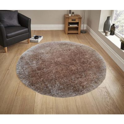 Guaro kerek shaggy szőnyeg 160 cm világosbarna