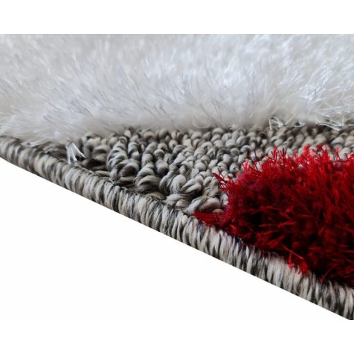 Hódos modern shaggy szőnyeg 80 x 150 cm piros fekete szürke