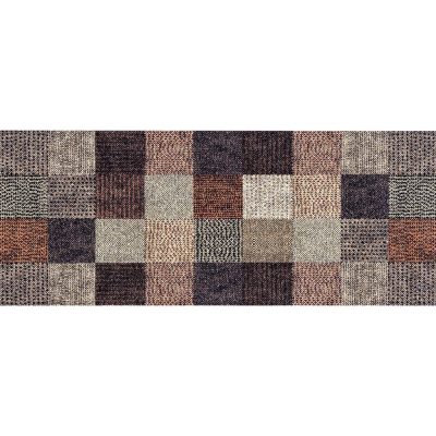 Kaktusz Konyhai szőnyeg barna bézs kockás 60 x 150 cm