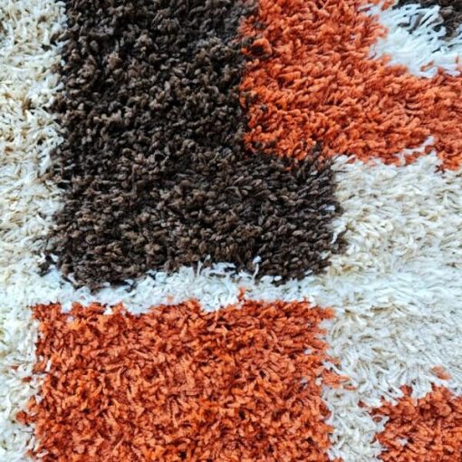 Becske modern shaggy futószőnyeg terra bézs barna 80 x 300 cm