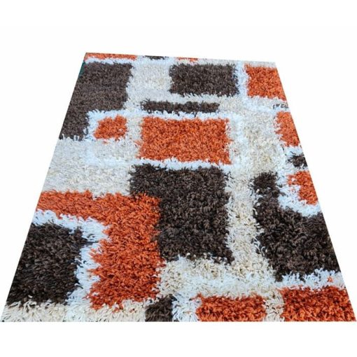 Becske modern shaggy futószőnyeg terra bézs barna 80 x 300 cm