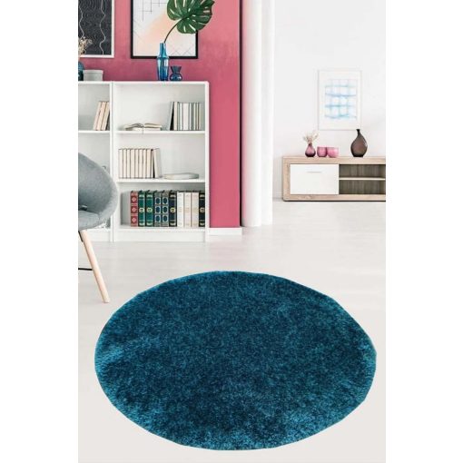 Elenor nagy kerek shaggy szőnyeg 200 cm éjkék