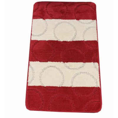   Marsal 2 részes Fürdőszoba Szőnyeg Szett Bordó Bézs 50 x 80 cm